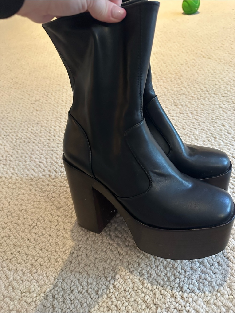 Women's Black Platform Block Heel Boots - Sleek Modern Style Jeffrey Campbell